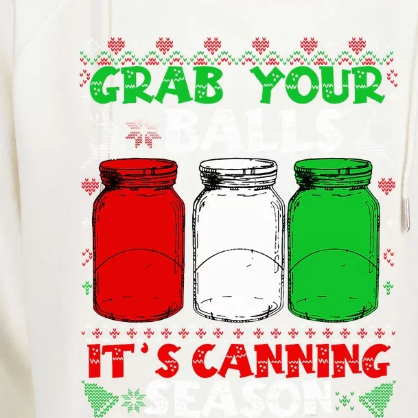 Grab Your Balls Canning Christmas Mason Jar Xmas Gifts Womens Funnel Neck Pullover Hood