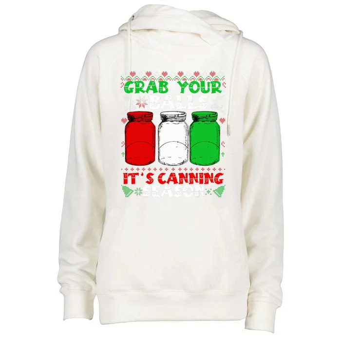 Grab Your Balls Canning Christmas Mason Jar Xmas Gifts Womens Funnel Neck Pullover Hood