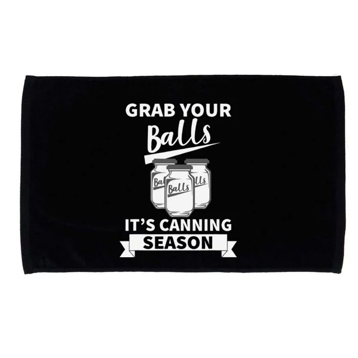 Grab Your Balls Its Canning Season Retro Microfiber Hand Towel