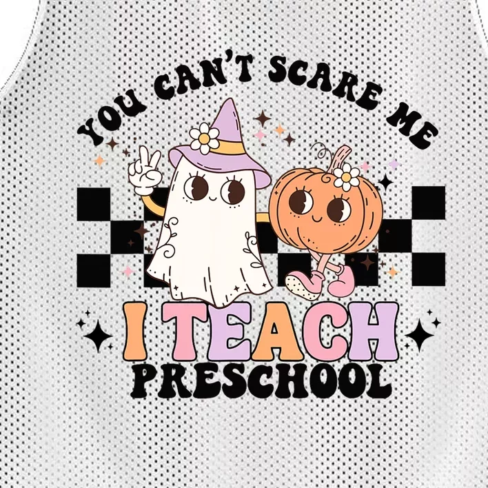 Groovy You Cant Scare Me I Teach Preschool Teacher Halloween Mesh Reversible Basketball Jersey Tank