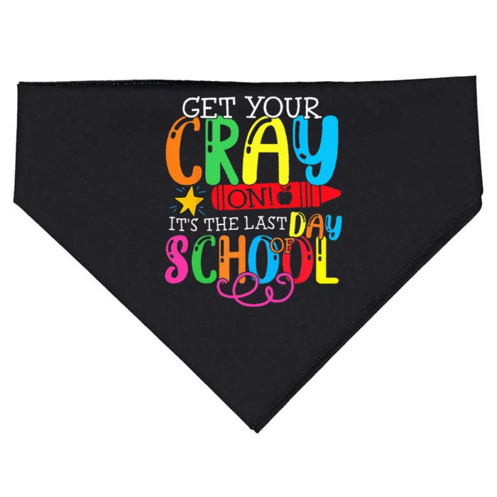 Get Your Cray On Last Day Of School Dabbing Crayon USA-Made Doggie Bandana