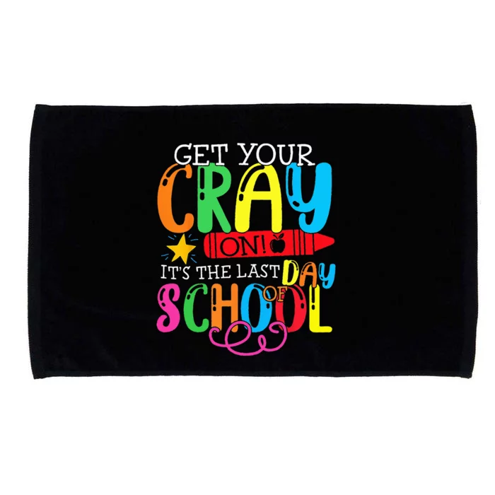 Get Your Cray On Last Day Of School Dabbing Crayon Microfiber Hand Towel