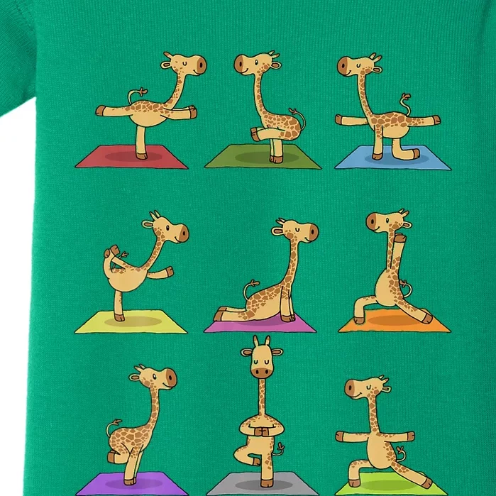 Giraffe Yoga Funny Giraffes In Yoga Poses Sports Ee Baby Bodysuit