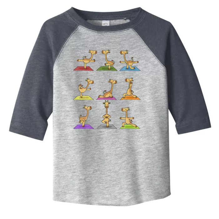 Giraffe Yoga Funny Giraffes In Yoga Poses Sports Ee Toddler Fine Jersey T-Shirt