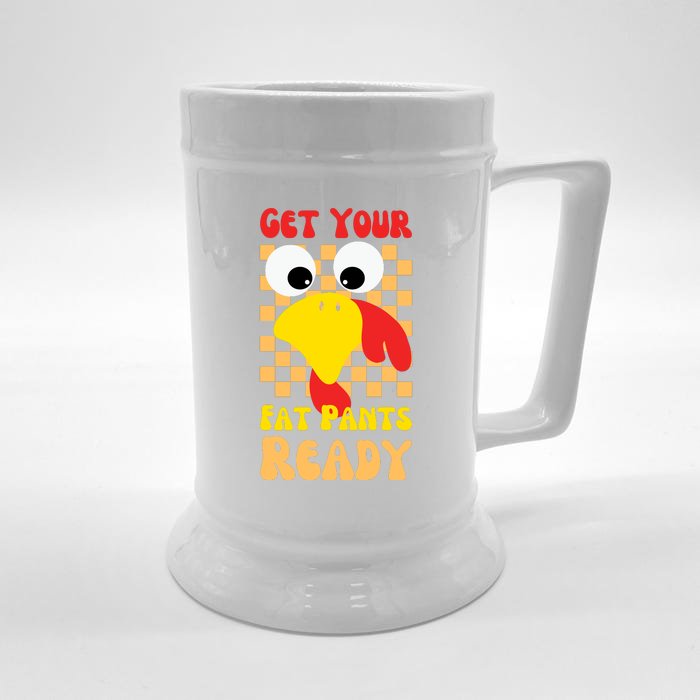 Get Your Fat Pants Ready Thanksgiving Food Front & Back Beer Stein