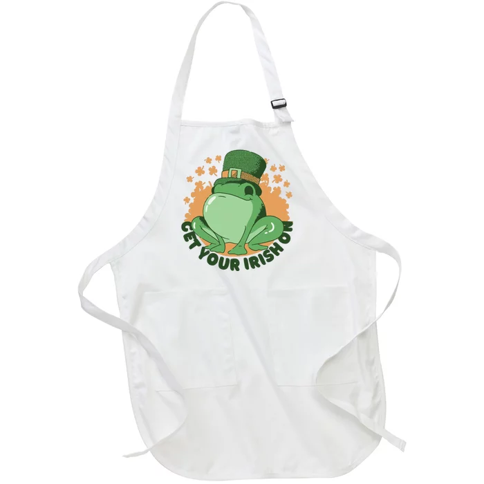 Get Your Irish On St Patricks Day Frog Full-Length Apron With Pocket