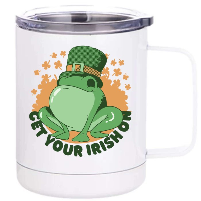 Get Your Irish On St Patricks Day Frog Front & Back 12oz Stainless Steel Tumbler Cup