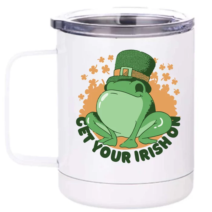 Get Your Irish On St Patricks Day Frog Front & Back 12oz Stainless Steel Tumbler Cup