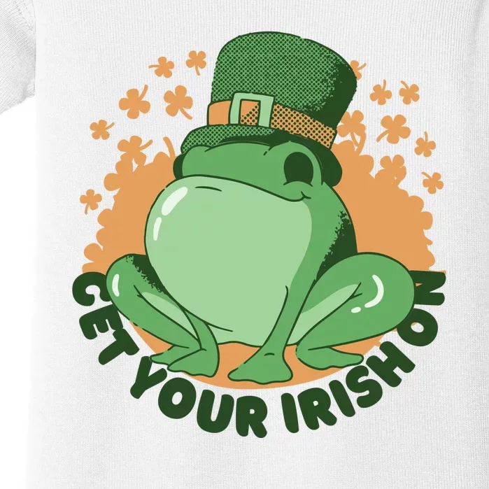 Get Your Irish On St Patricks Day Frog Baby Bodysuit