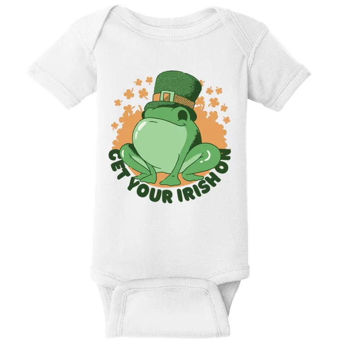 Get Your Irish On St Patricks Day Frog Baby Bodysuit