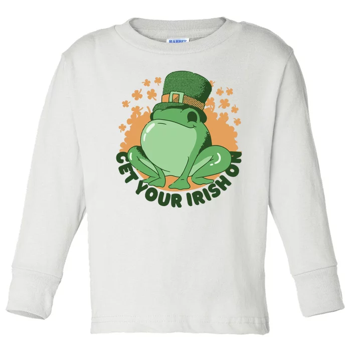 Get Your Irish On St Patricks Day Frog Toddler Long Sleeve Shirt