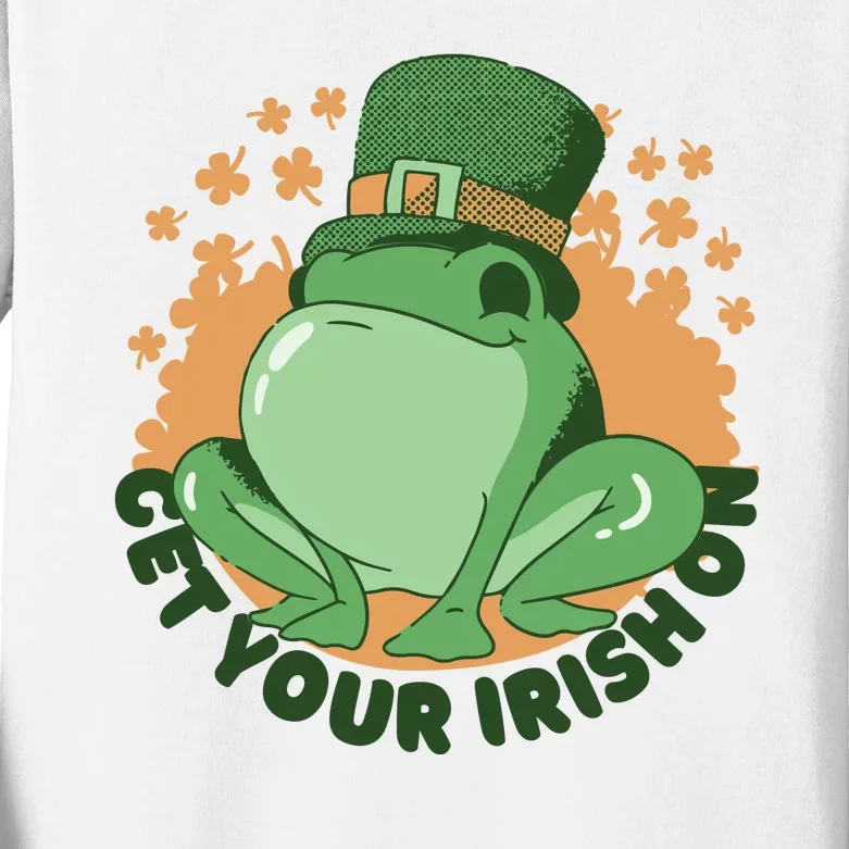 Get Your Irish On St Patricks Day Frog Kids Long Sleeve Shirt