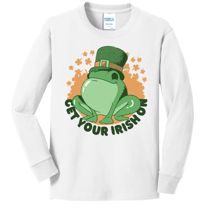 Get Your Irish On St Patricks Day Frog Kids Long Sleeve Shirt