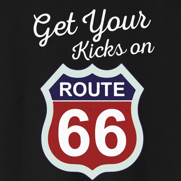 Get Your Kicks Route 66 Distressed 60S Women's Crop Top Tee