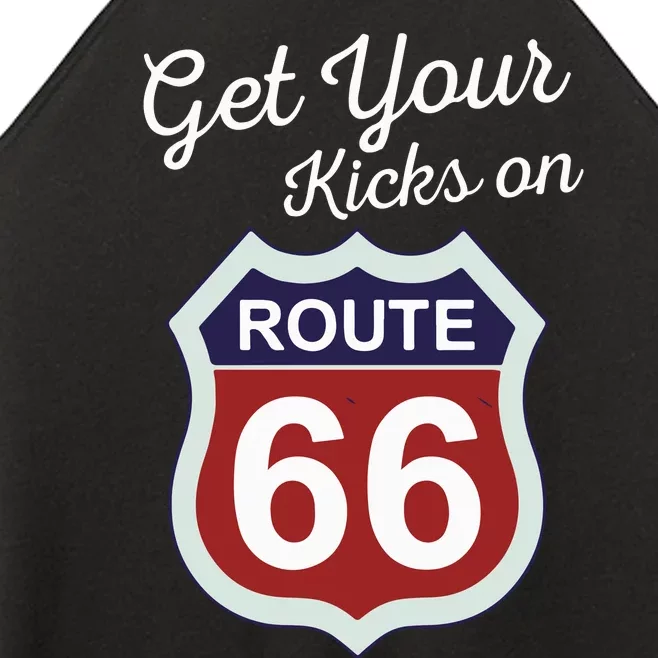 Get Your Kicks Route 66 Distressed 60S Women’s Perfect Tri Rocker Tank