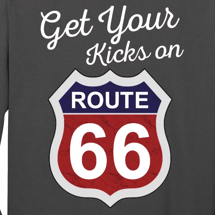 Get Your Kicks Route 66 Distressed 60's Tall Long Sleeve T-Shirt