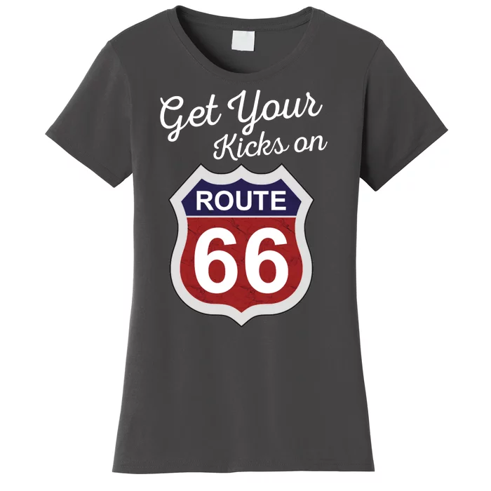 Get Your Kicks Route 66 Distressed 60's Women's T-Shirt