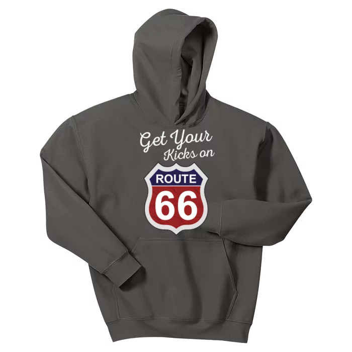 Get Your Kicks Route 66 Distressed 60's Kids Hoodie