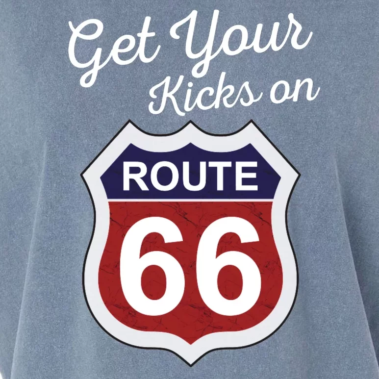 Get Your Kicks Route 66 Distressed 60's Garment-Dyed Women's Muscle Tee