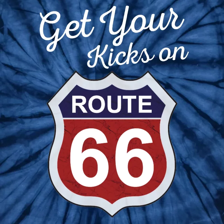 Get Your Kicks Route 66 Distressed 60's Tie-Dye T-Shirt