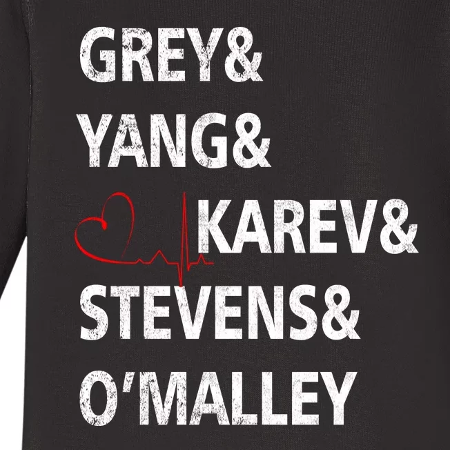 Grey Yang Karev Stevens O'Malley Thursdays We Watch Grey's Baby Long Sleeve Bodysuit