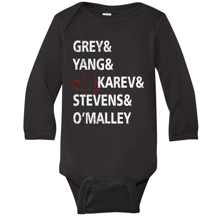 Grey Yang Karev Stevens O'Malley Thursdays We Watch Grey's Baby Long Sleeve Bodysuit