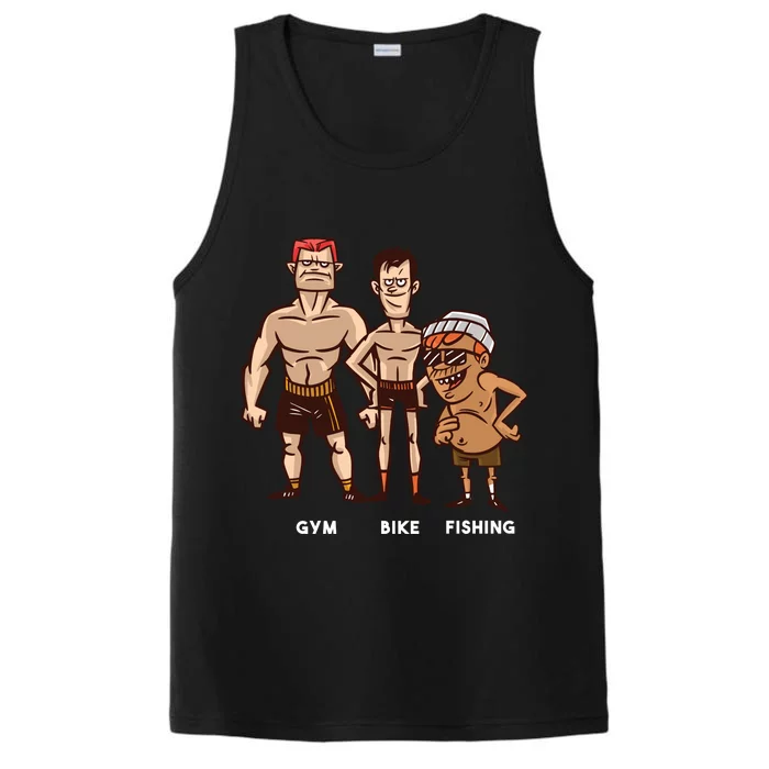 Gym Bike Fishing Funny Performance Tank