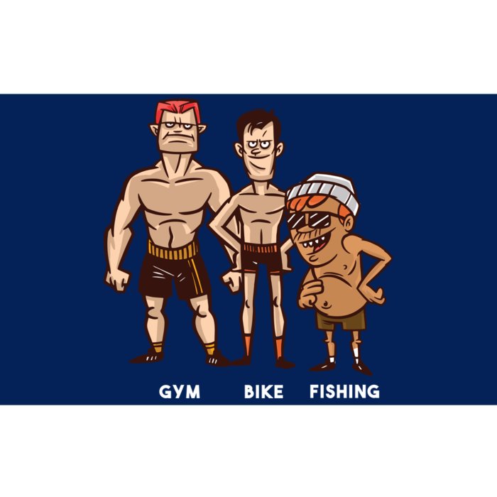 Gym Bike Fishing Funny Bumper Sticker