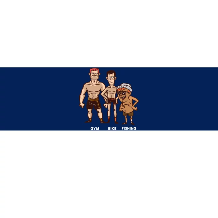 Gym Bike Fishing Funny Bumper Sticker