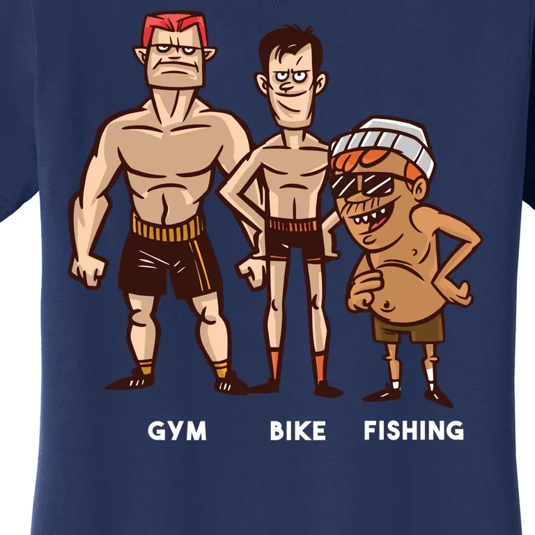 Gym Bike Fishing Funny Women's T-Shirt