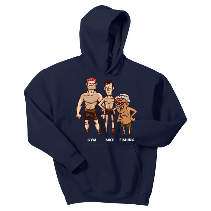 Gym Bike Fishing Funny Kids Hoodie