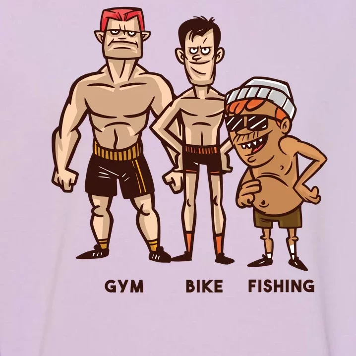 Gym Bike Fishing Funny Garment-Dyed Sweatshirt