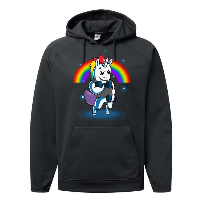 Gym Unicorn Weightlifting Performance Fleece Hoodie