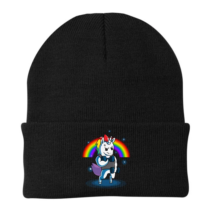 Gym Unicorn Weightlifting Knit Cap Winter Beanie