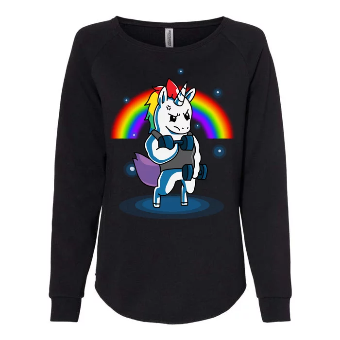 Gym Unicorn Weightlifting Womens California Wash Sweatshirt