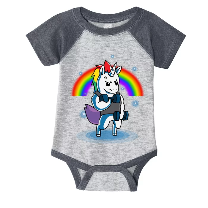 Gym Unicorn Weightlifting Infant Baby Jersey Bodysuit