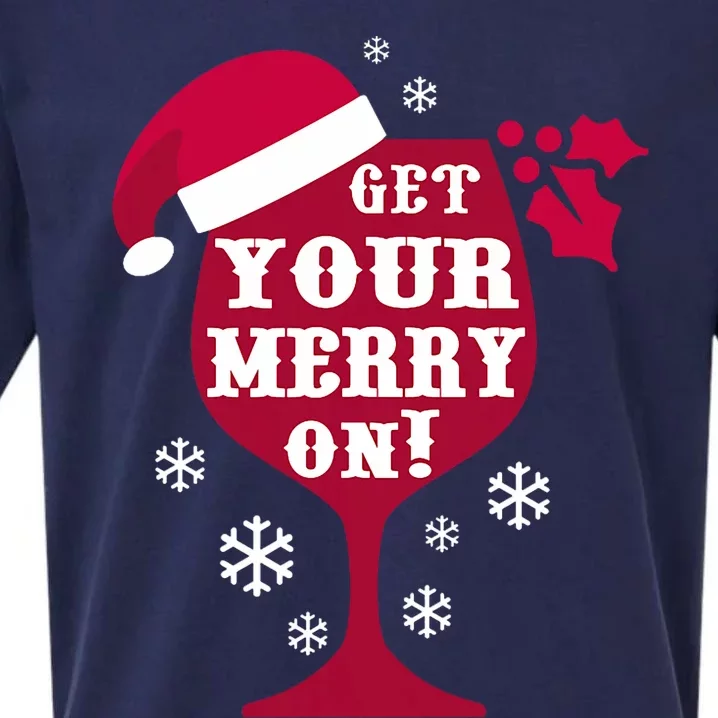 Get Your Merry On Christmas Gift Snowflake Holiday Sueded Cloud Jersey T-Shirt