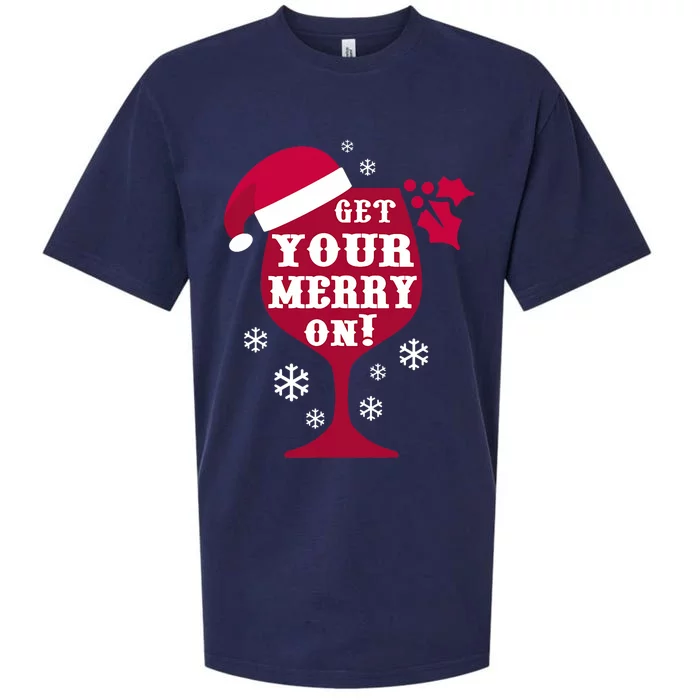 Get Your Merry On Christmas Gift Snowflake Holiday Sueded Cloud Jersey T-Shirt