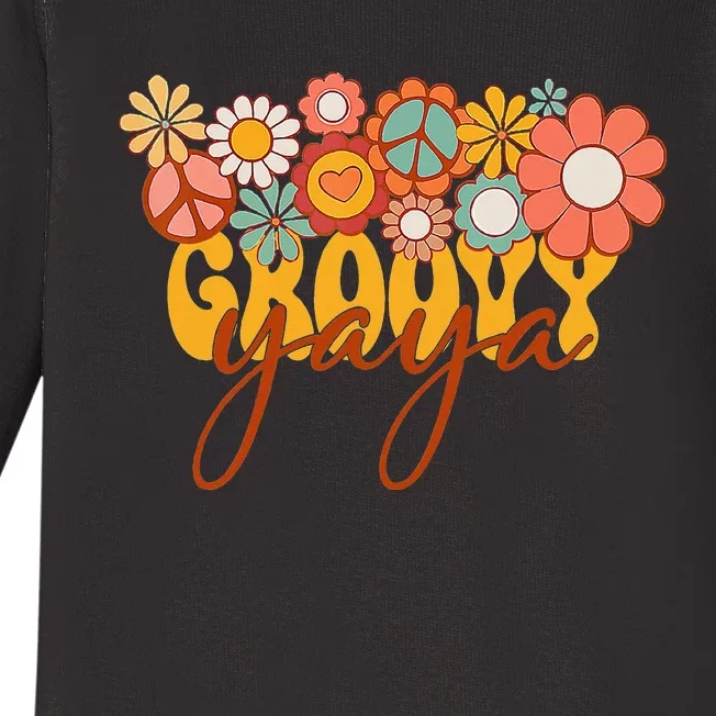 Groovy Yaya Matching Family Baby Shower gift Mother's Day Baby Long Sleeve Bodysuit