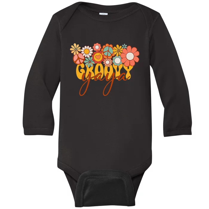 Groovy Yaya Matching Family Baby Shower gift Mother's Day Baby Long Sleeve Bodysuit