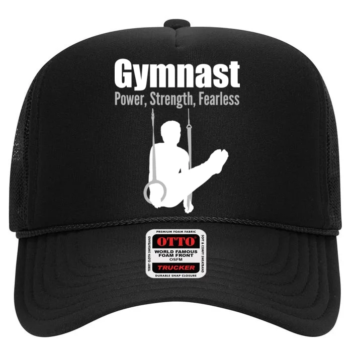 Gymnast Power Strength Fearless High Crown Mesh Trucker Hat