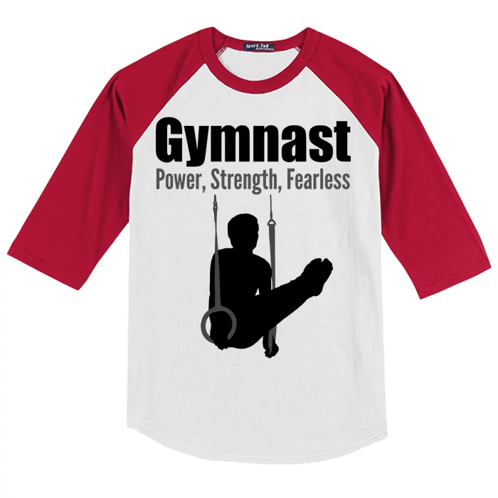 Gymnast Power Strength Fearless Kids Colorblock Raglan Jersey