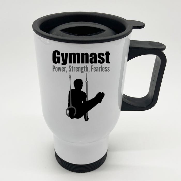 Gymnast Power Strength Fearless Front & Back Stainless Steel Travel Mug