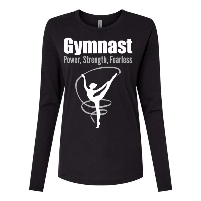 Gymnast Power Strength Fearless Rhythmic Gymnastics Womens Cotton Relaxed Long Sleeve T-Shirt