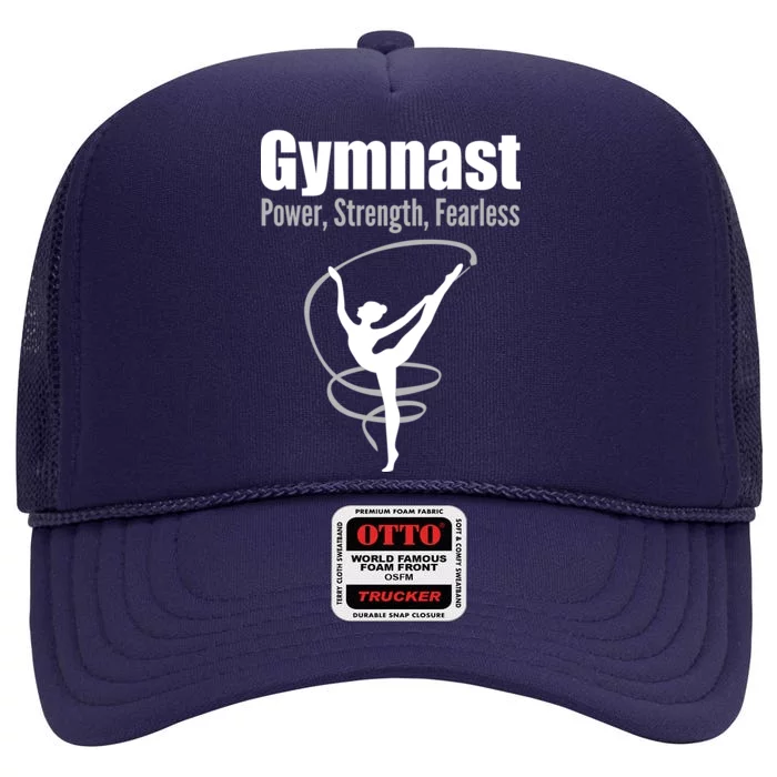 Gymnast Power Strength Fearless Rhythmic Gymnastics High Crown Mesh Trucker Hat