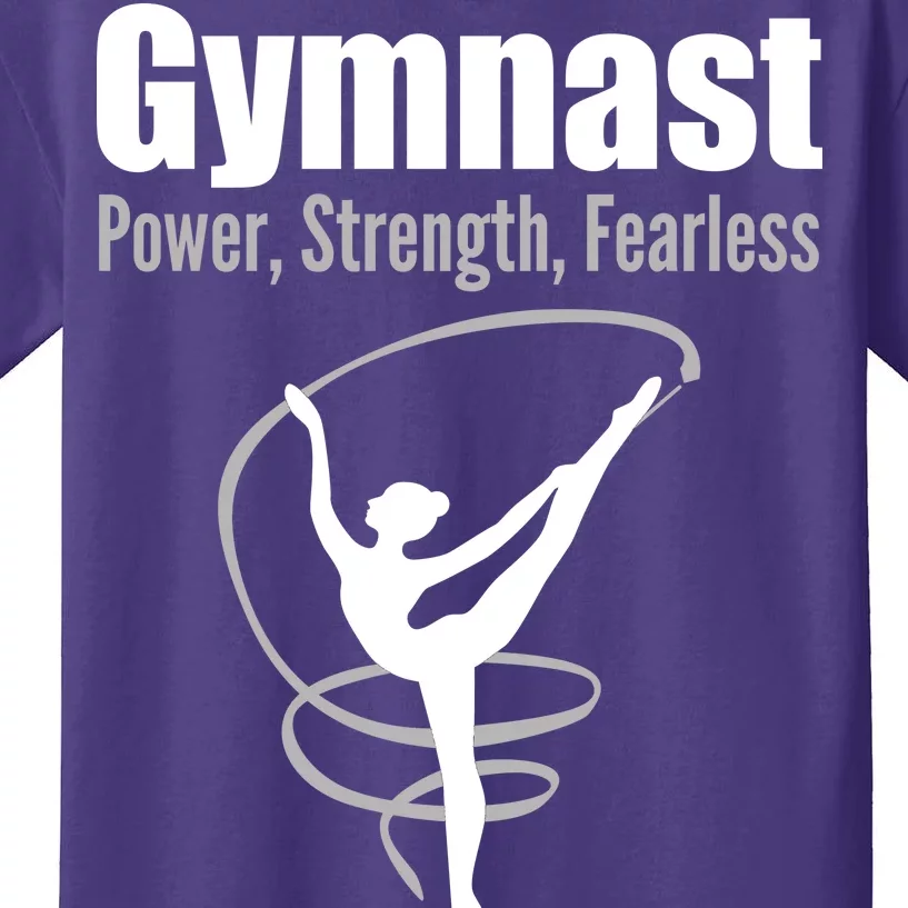 Gymnast Power Strength Fearless Rhythmic Gymnastics Kids T-Shirt