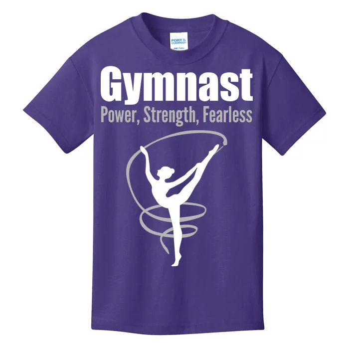 Gymnast Power Strength Fearless Rhythmic Gymnastics Kids T-Shirt