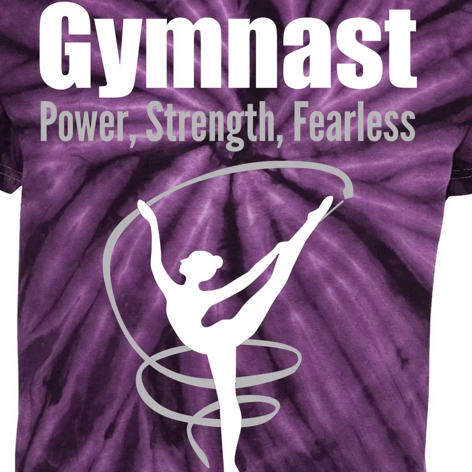 Gymnast Power Strength Fearless Rhythmic Gymnastics Kids Tie-Dye T-Shirt