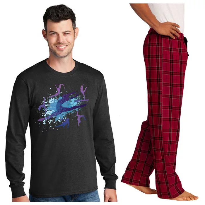 Gymnast Silhouettes Long Sleeve Pajama Set