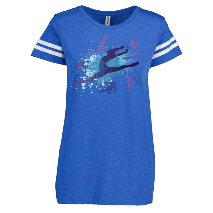 Gymnast Silhouettes Enza Ladies Jersey Football T-Shirt